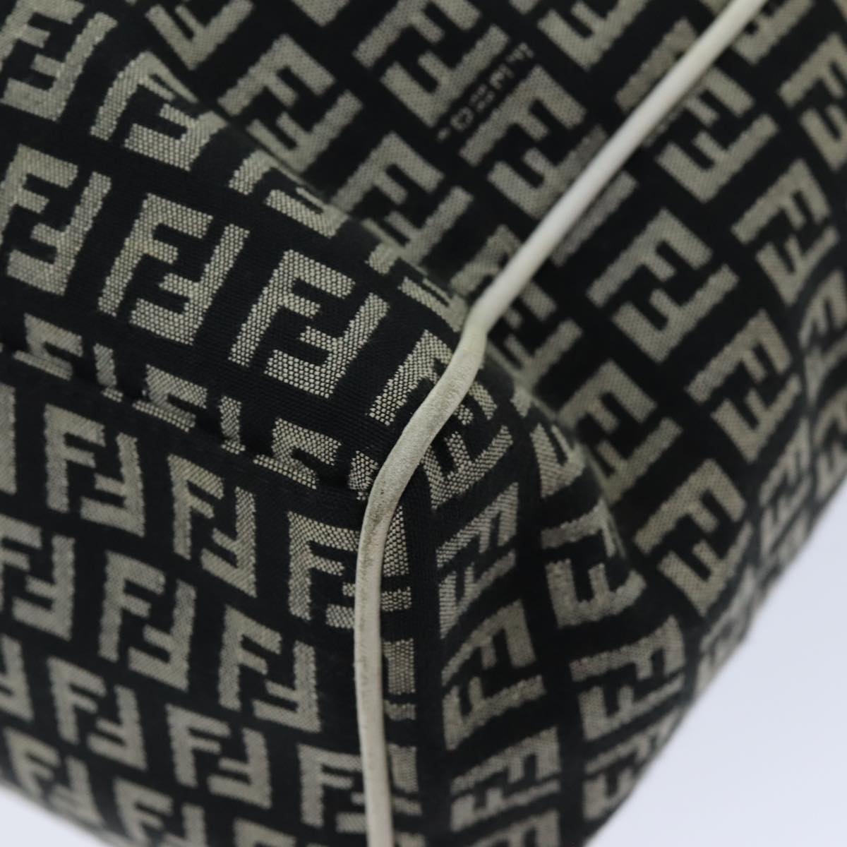 FENDI Zucchino Canvas Tote Bag Black 76206