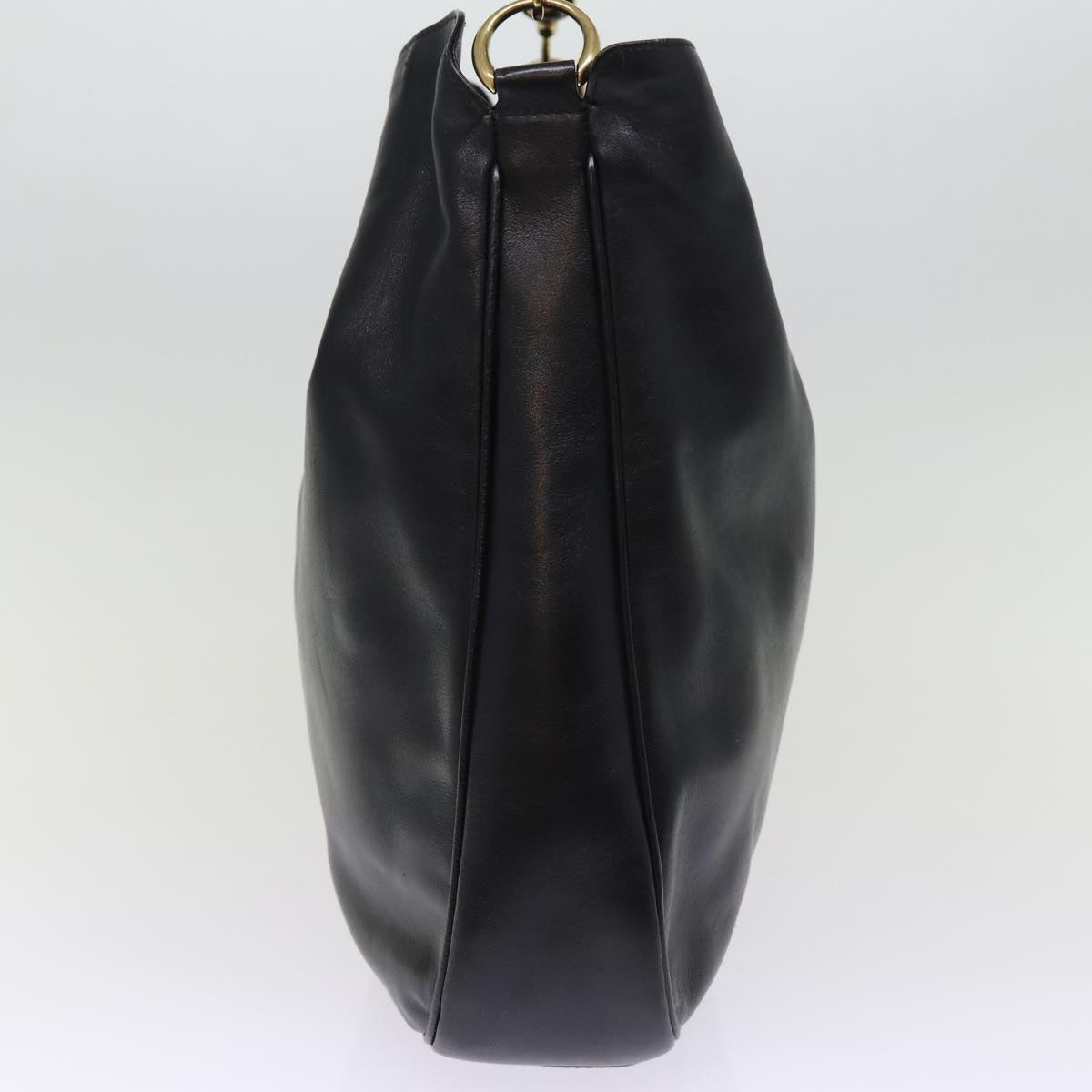 GUCCI Bamboo Shoulder Bag Leather 2way Black 001 1998 1577 76215