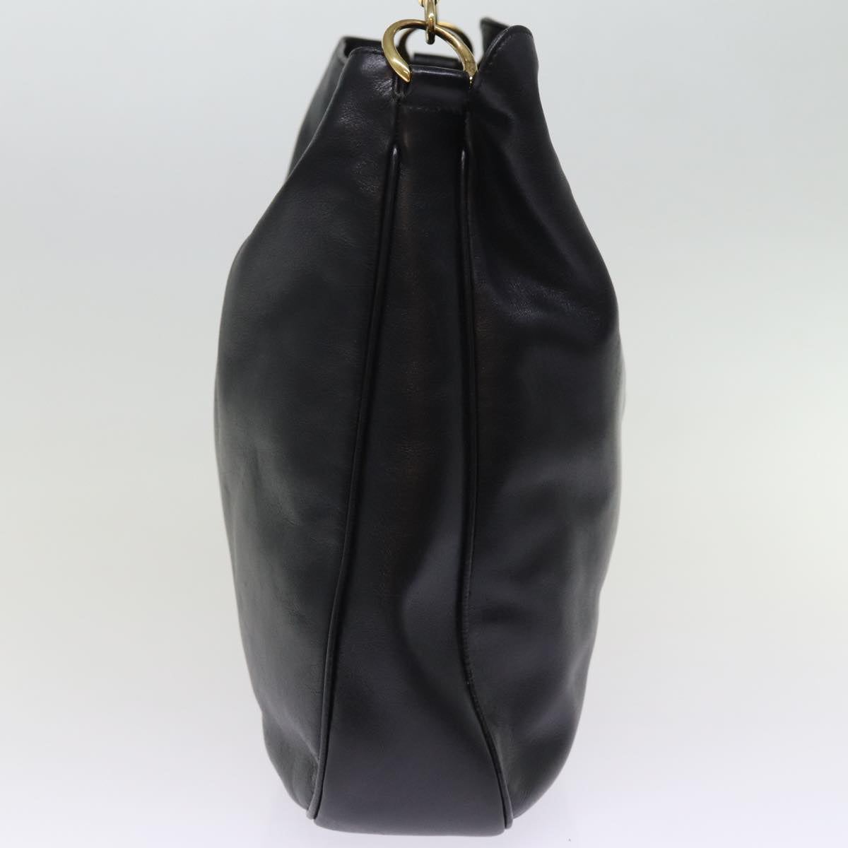 GUCCI Bamboo Shoulder Bag Leather 2way Black 001 1998 1577 76215