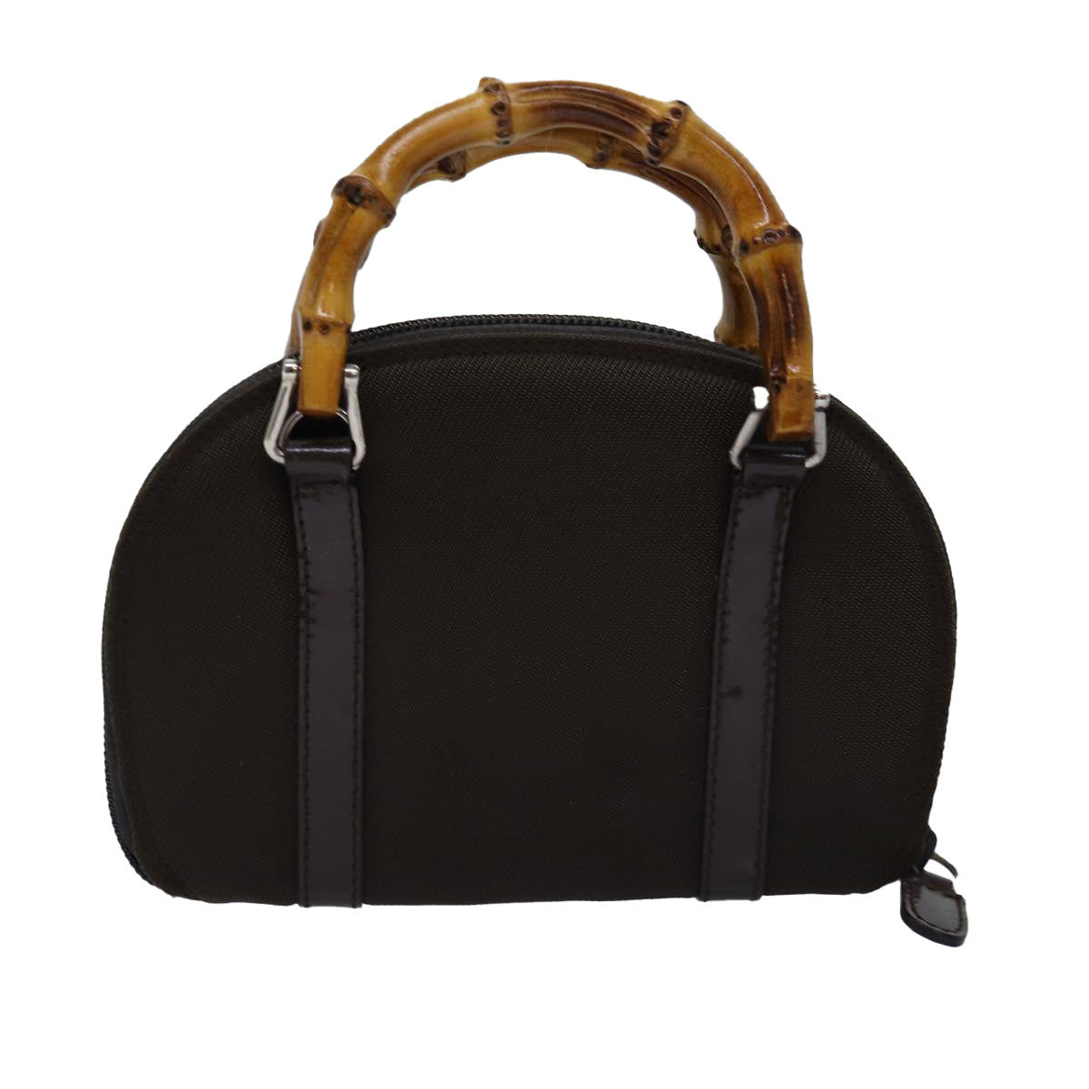 GUCCI Bamboo Hand Bag Canvas 2way Black 039 1705 0701 76385