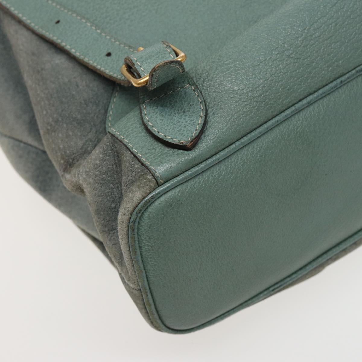 GUCCI Bamboo Backpack Suede Blue 003 1998 0016 76388