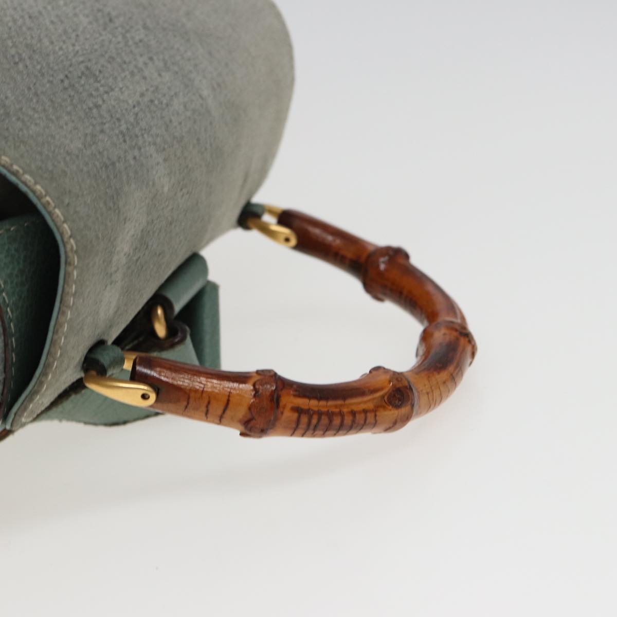 GUCCI Bamboo Backpack Suede Blue 003 1998 0016 76388