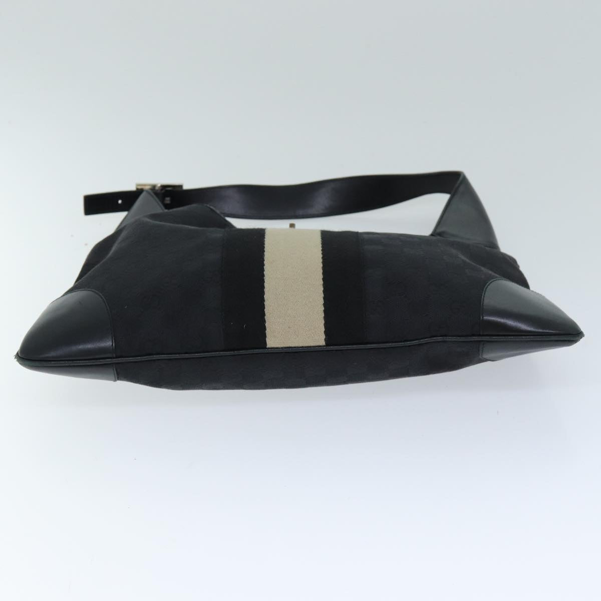 GUCCI GG Canvas Jackie Shoulder Bag Black White 001 4075 76393