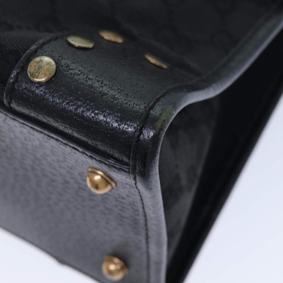 GUCCI GG Canvas Hand Bag Black 124286 76395