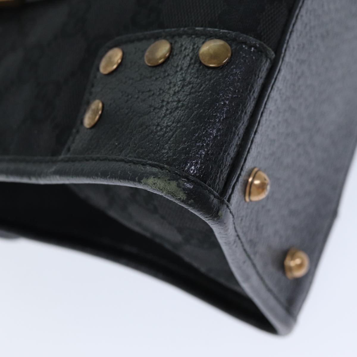 GUCCI GG Canvas Hand Bag Black 124286 76395