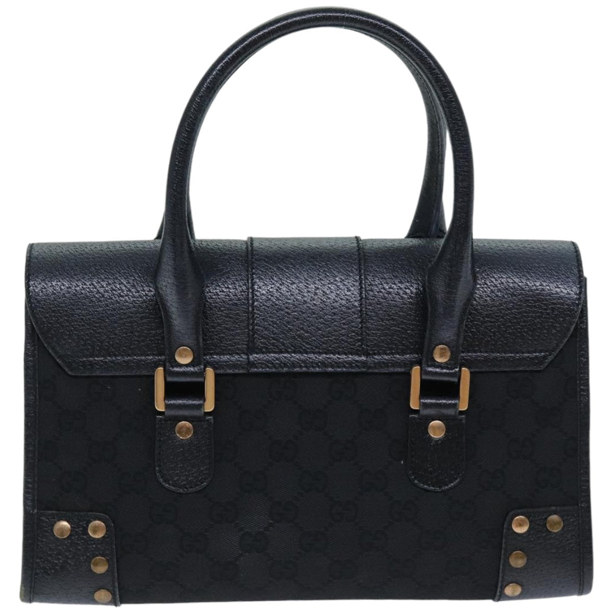 GUCCI GG Canvas Hand Bag Black 124286 76395