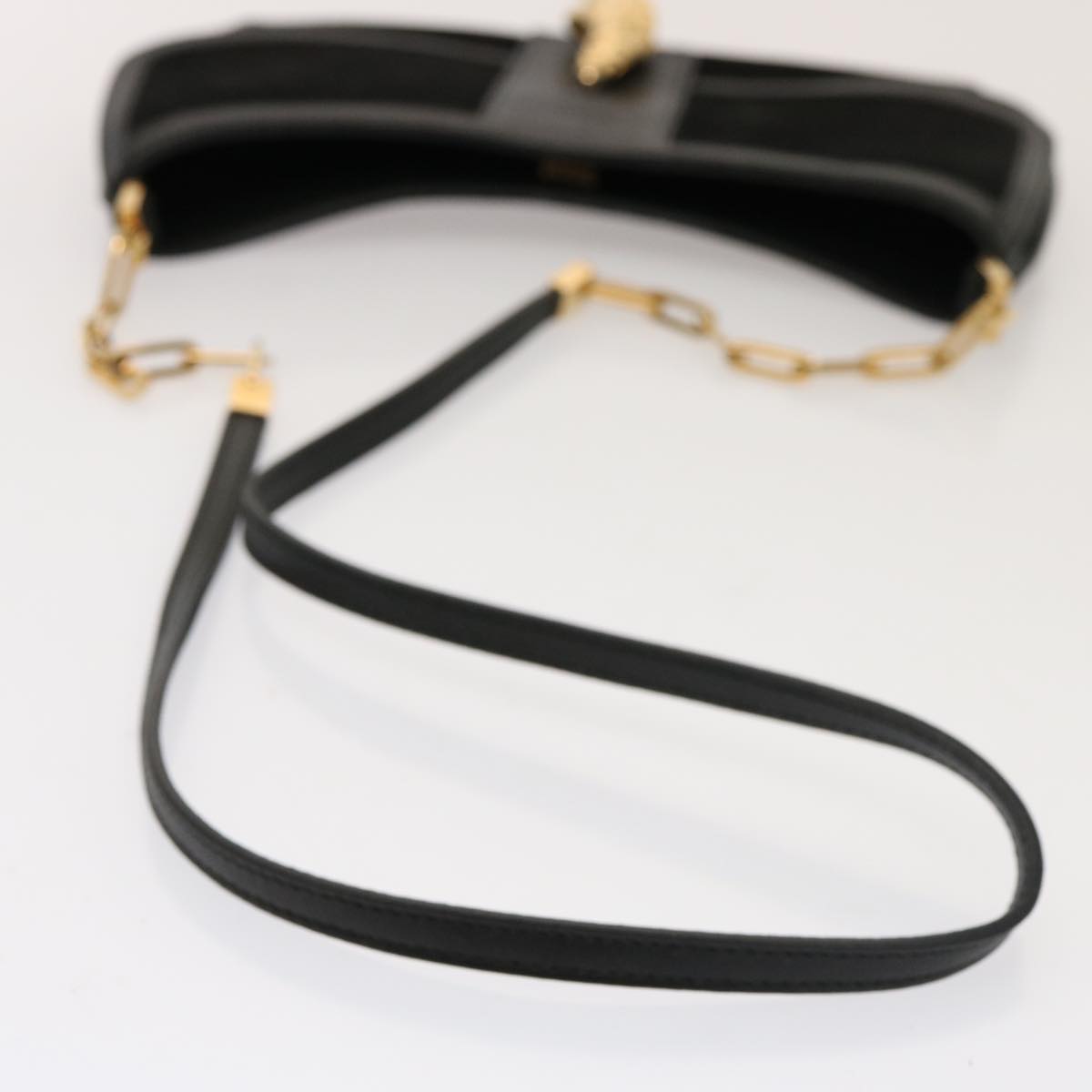 GUCCI Shoulder Bag Suede Black 001 4115 76397