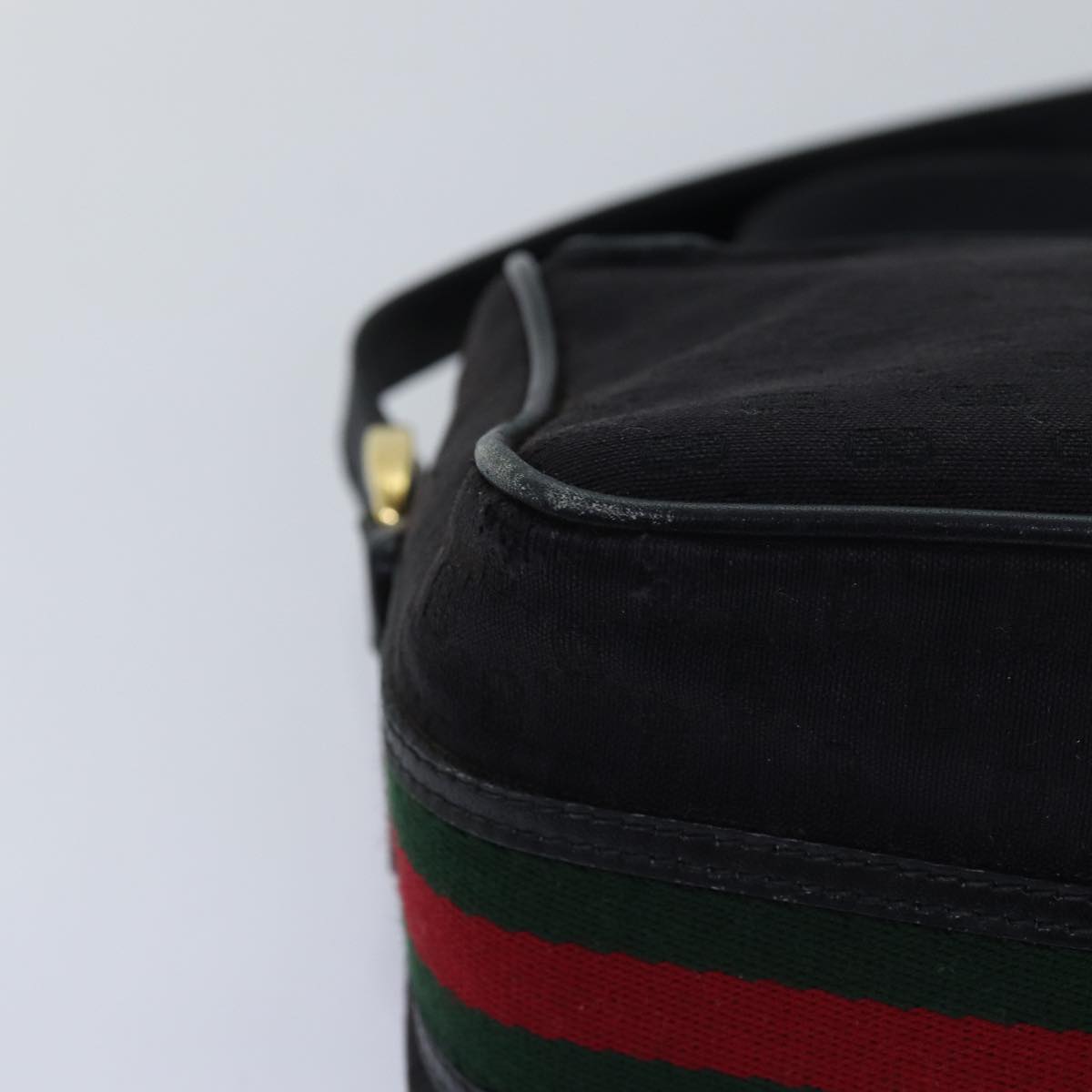 GUCCI Micro GG Canvas Web Sherry Line Shoulder Bag Black 67 01 4426 76402