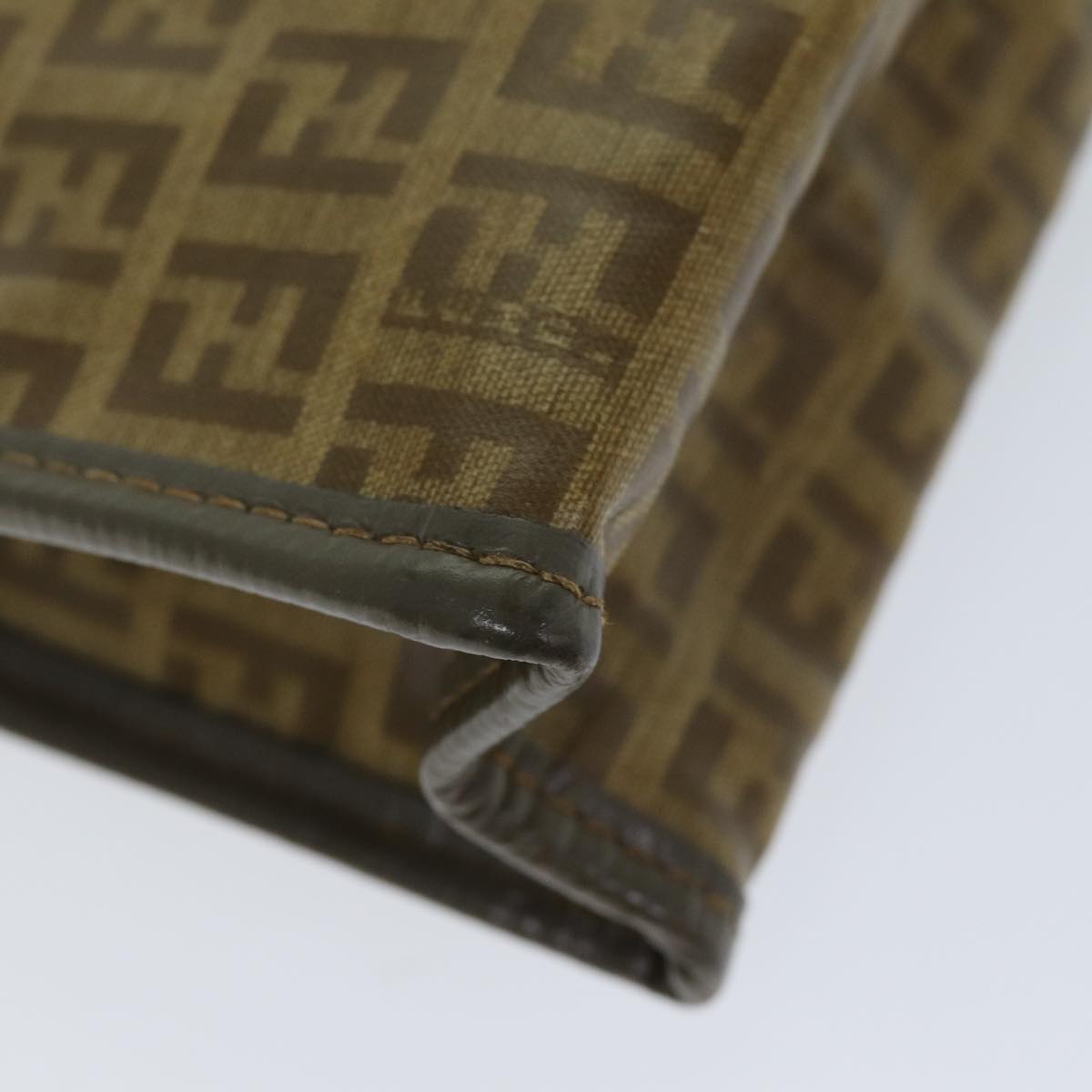 FENDI Zucchino Canvas Pouch Vintage Brown 76457