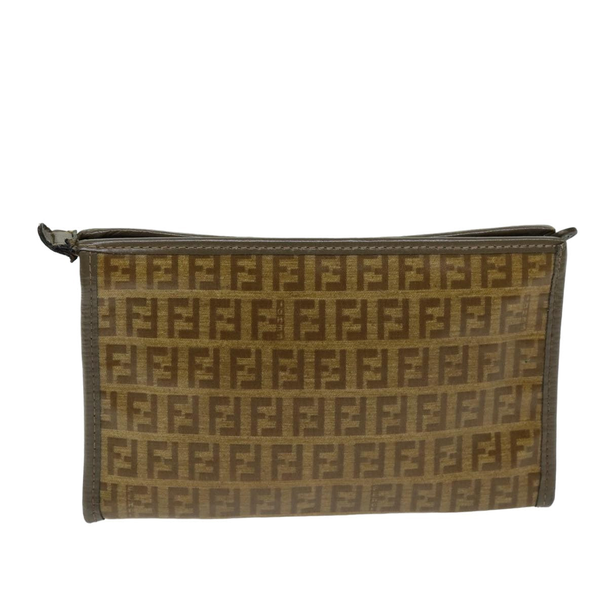 FENDI Zucchino Canvas Pouch Vintage Brown 76457