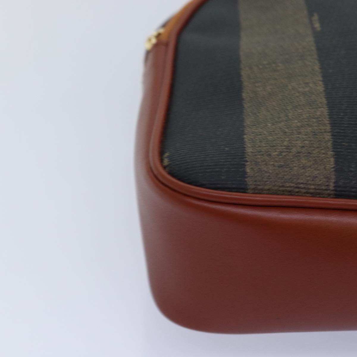 FENDI Pecan Canvas Shoulder Bag Brown Black 76475