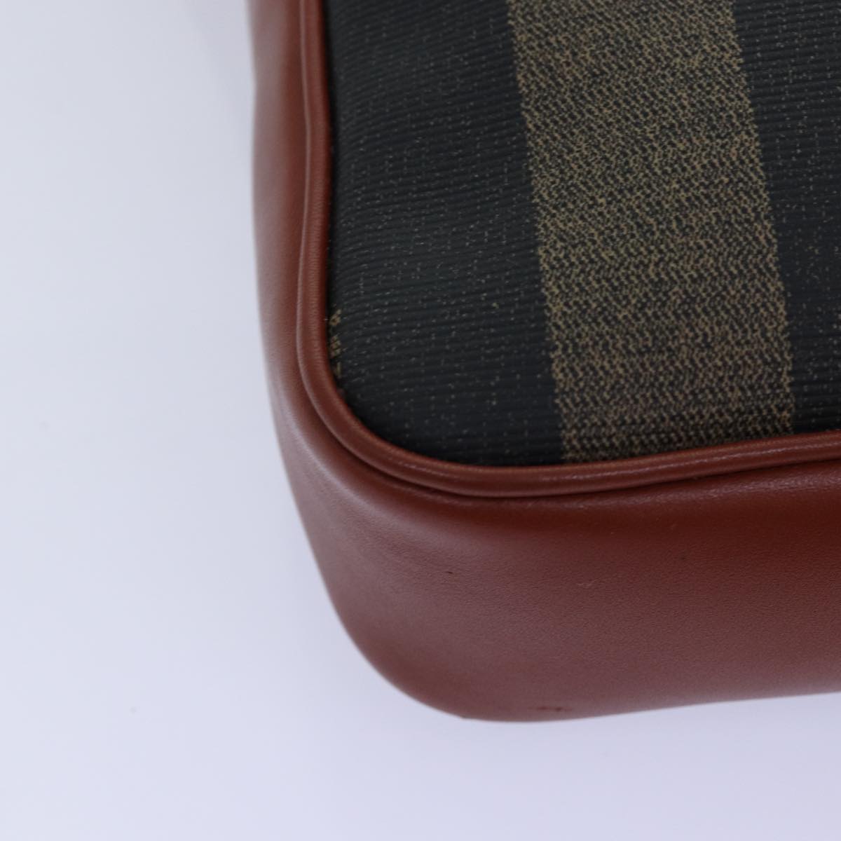 FENDI Pecan Canvas Shoulder Bag Brown Black 76475