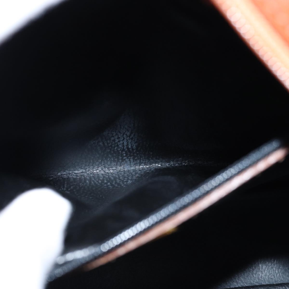 FENDI Pecan Canvas Shoulder Bag Brown Black 76475