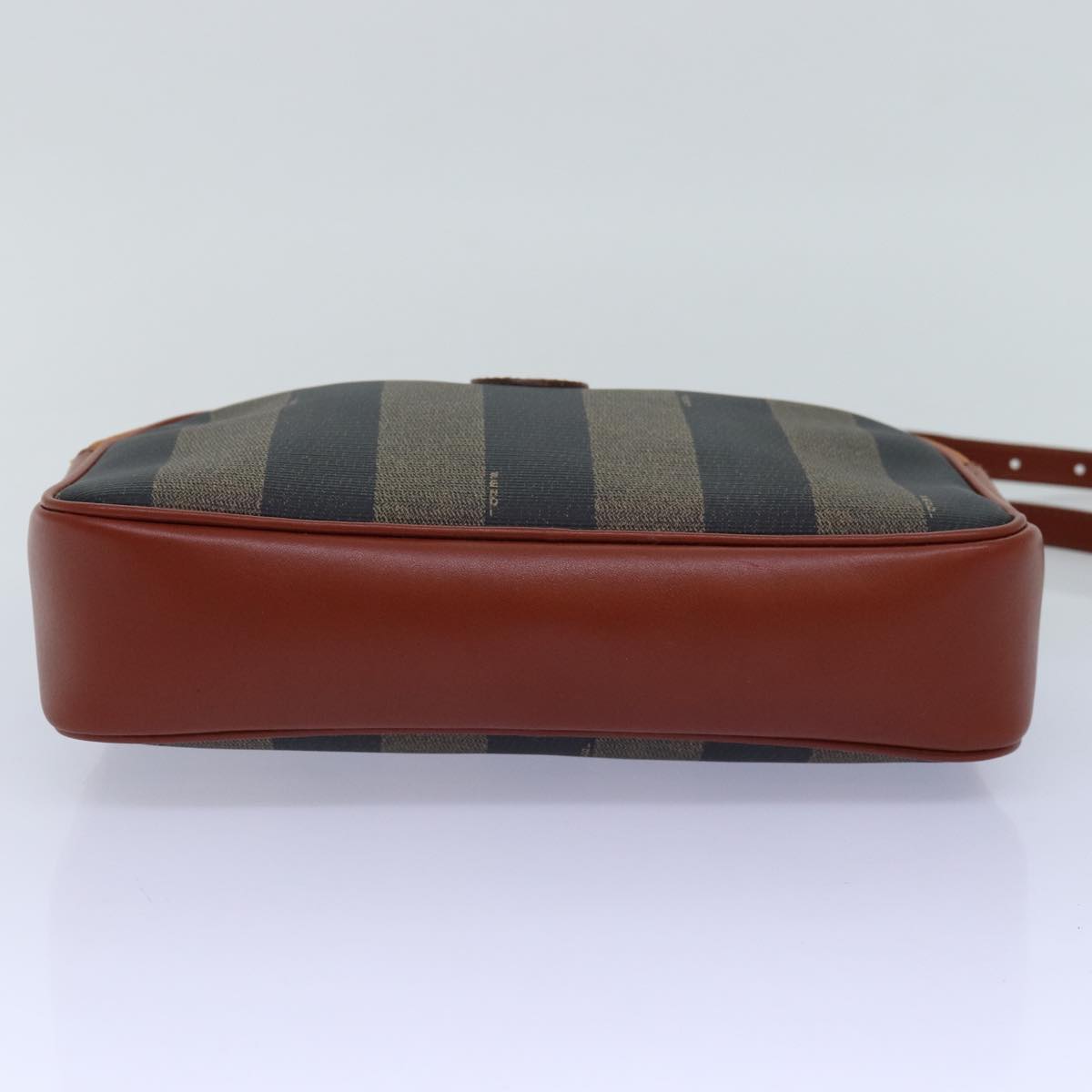 FENDI Pecan Canvas Shoulder Bag Brown Black 76475