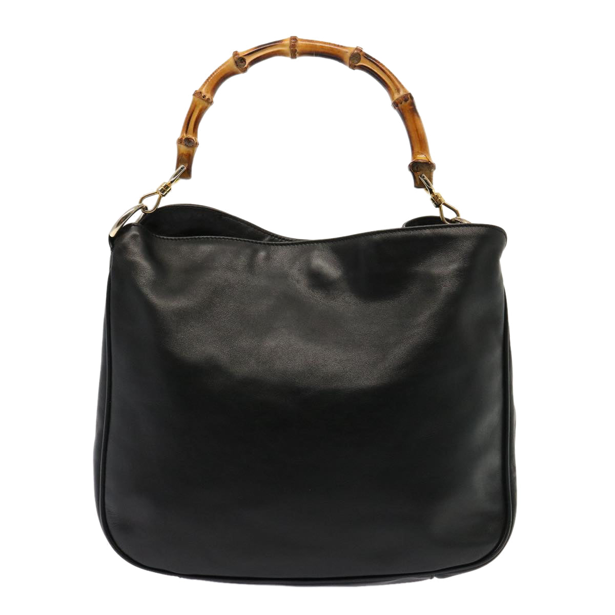 GUCCI Bamboo Hand Bag Leather Black 001 1781 1638 76586