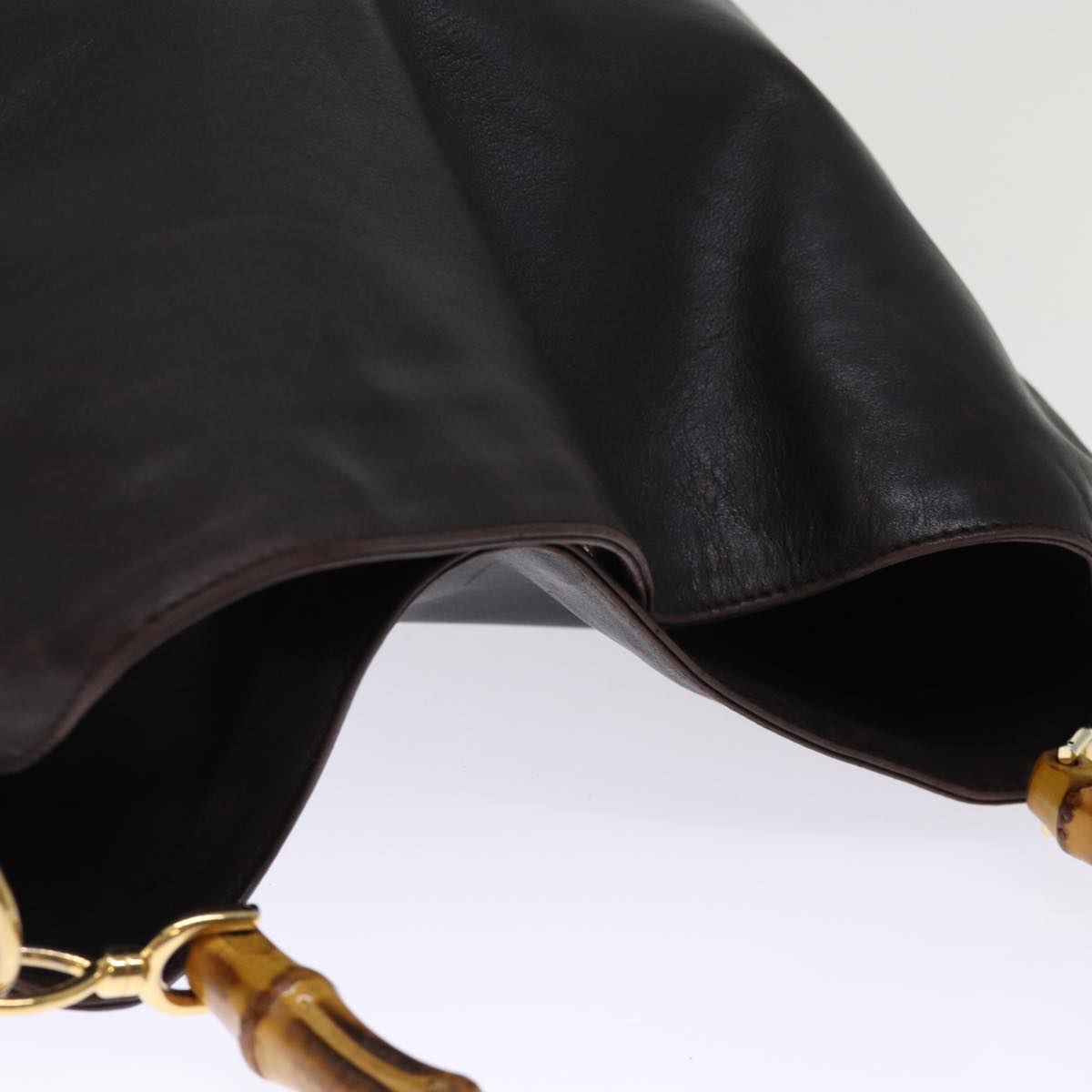 GUCCI Bamboo Hand Bag Leather Outlet 2way Black 001 1577 2123 76587