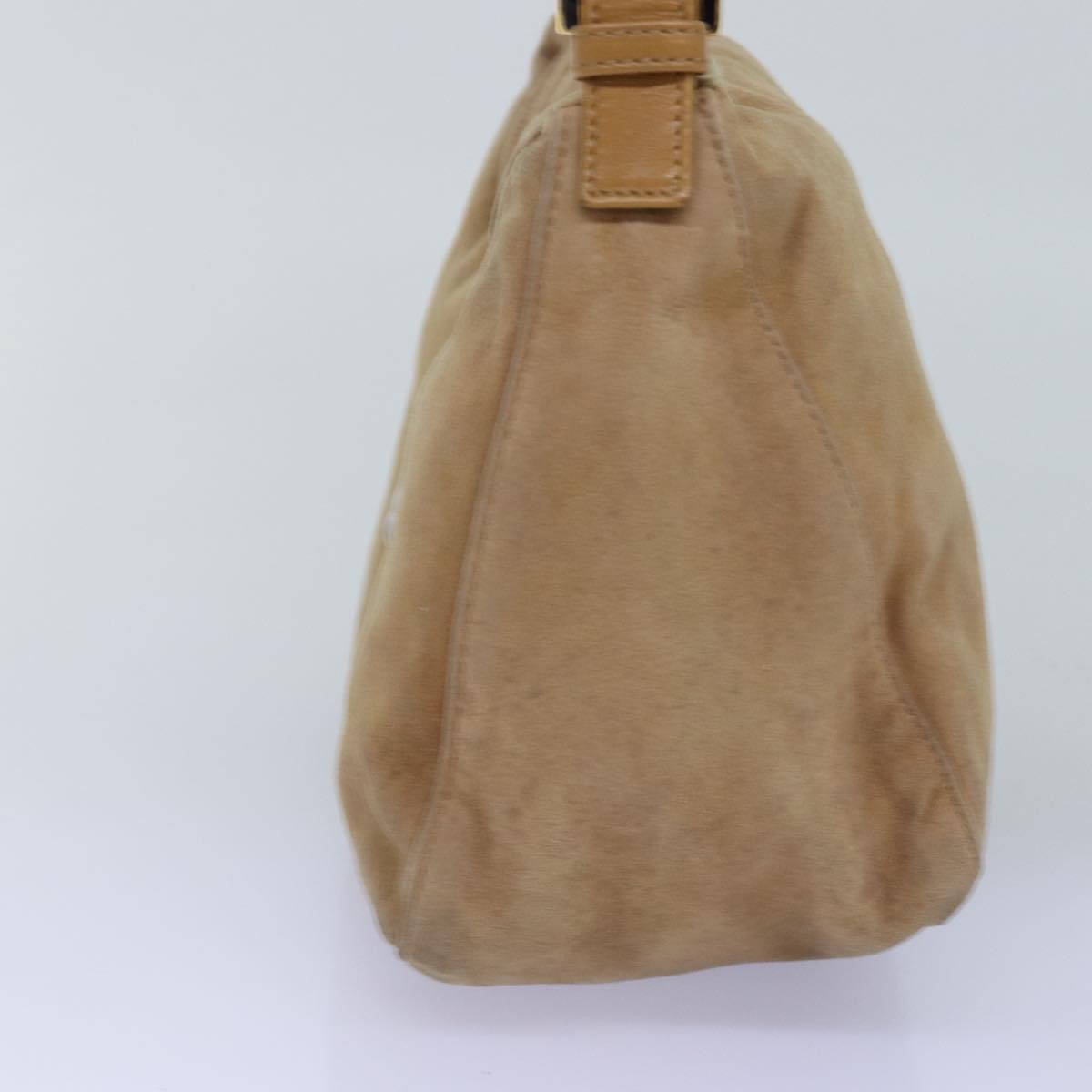 FENDI Mamma Baguette Shoulder Bag Suede Beige 76610