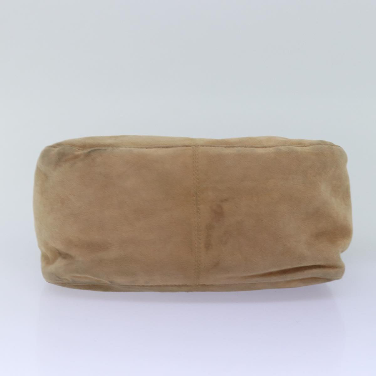 FENDI Mamma Baguette Shoulder Bag Suede Beige 76610