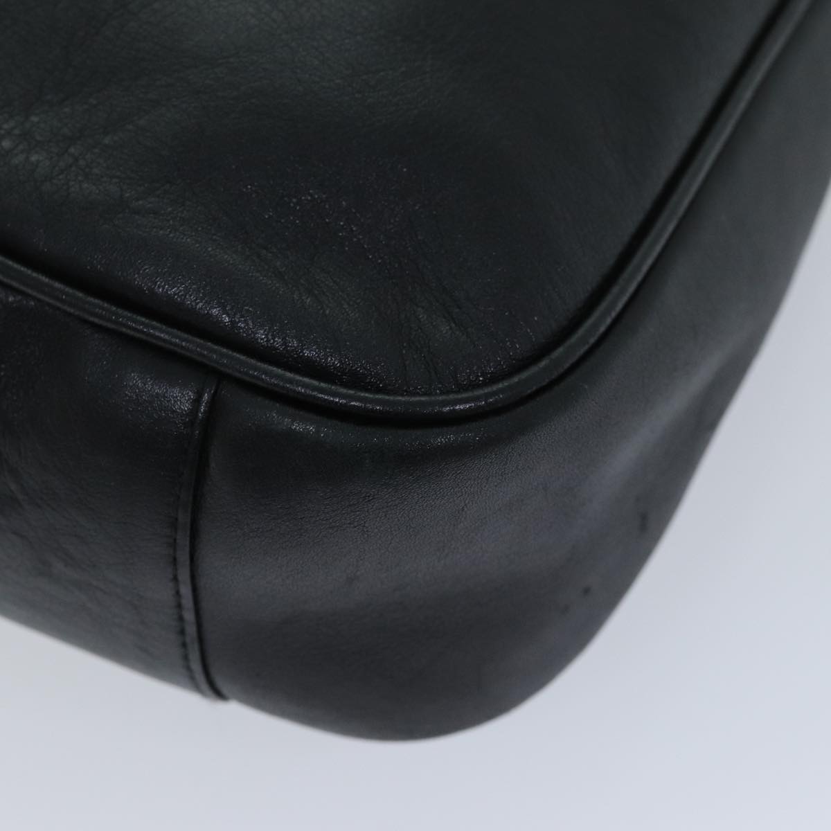 GUCCI Bamboo Hand Bag Leather Black 001 1638 76633