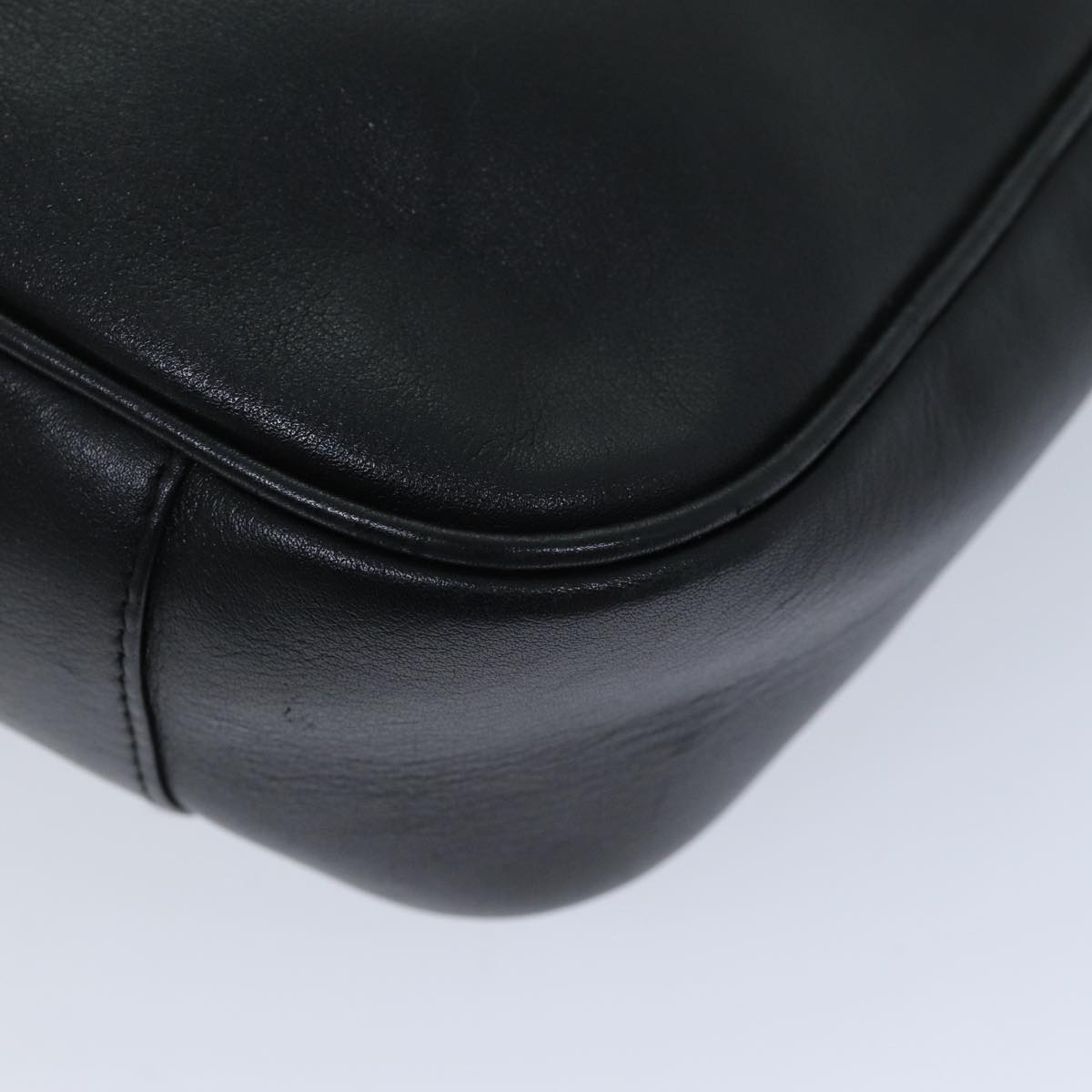 GUCCI Bamboo Hand Bag Leather Black 001 1638 76633