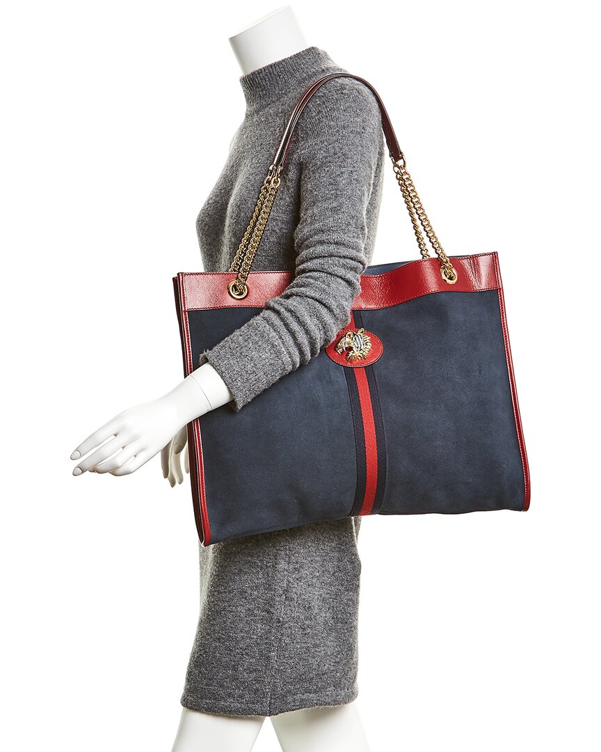 Gucci Rajah Large Suede & Leather Tote