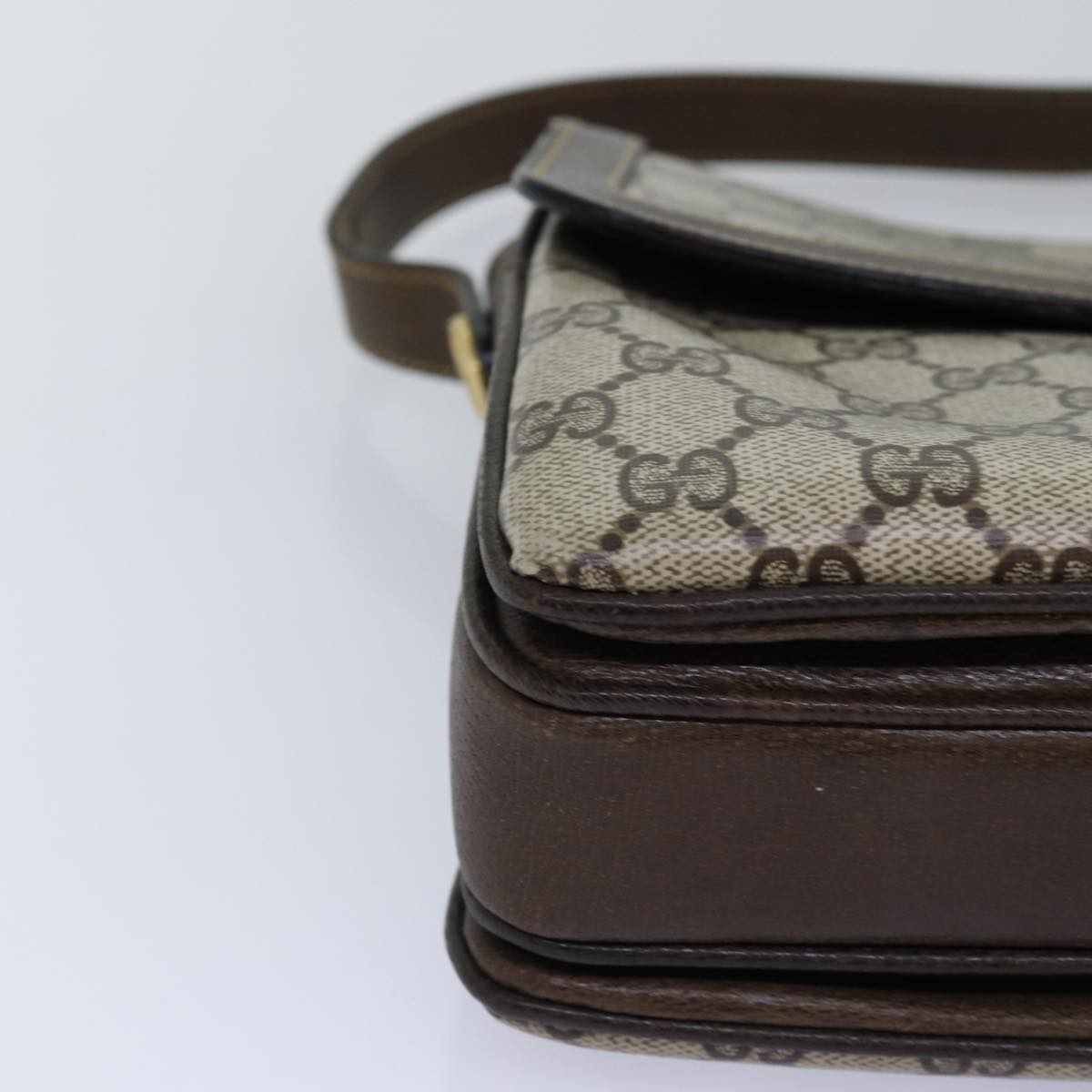 GUCCI GG Supreme Shoulder Bag PVC Leather Beige 76670