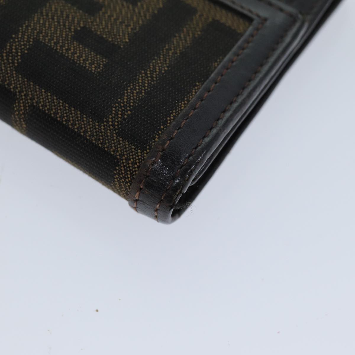 FENDI Zucca Canvas Wallet Black Brown 76700