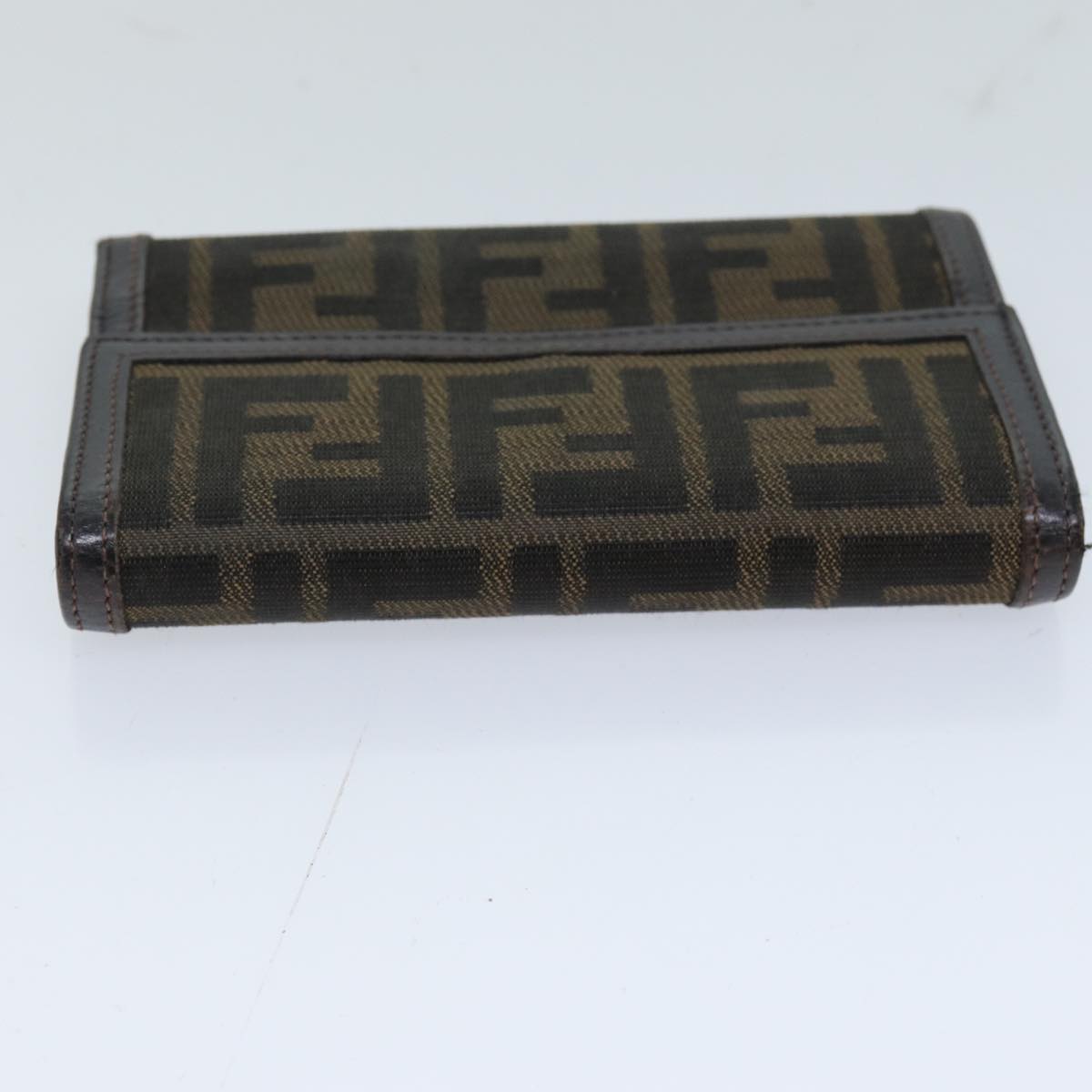 FENDI Zucca Canvas Wallet Black Brown 76700