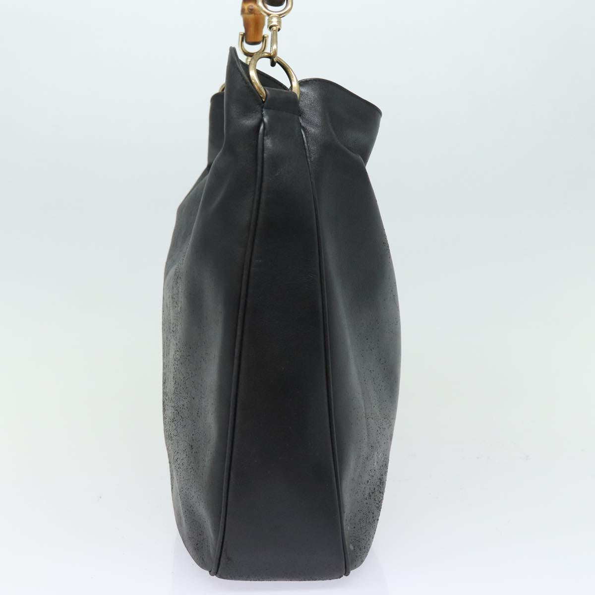 GUCCI Bamboo Hand Bag Leather Black 001 0166 1577 76719