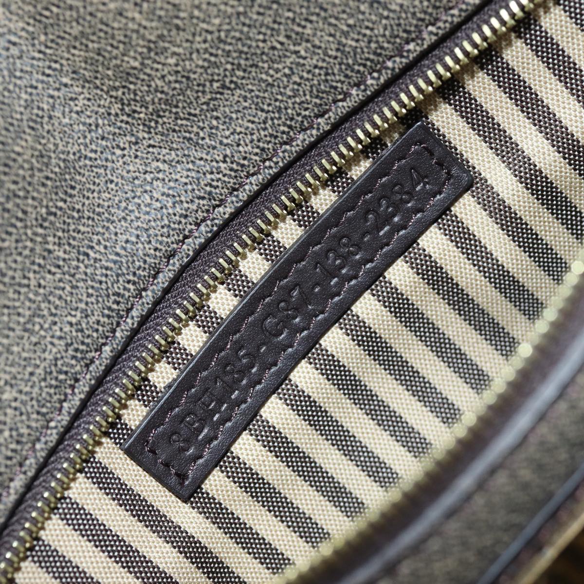 FENDI Zucca Canvas Tote Bag Black Brown 76812