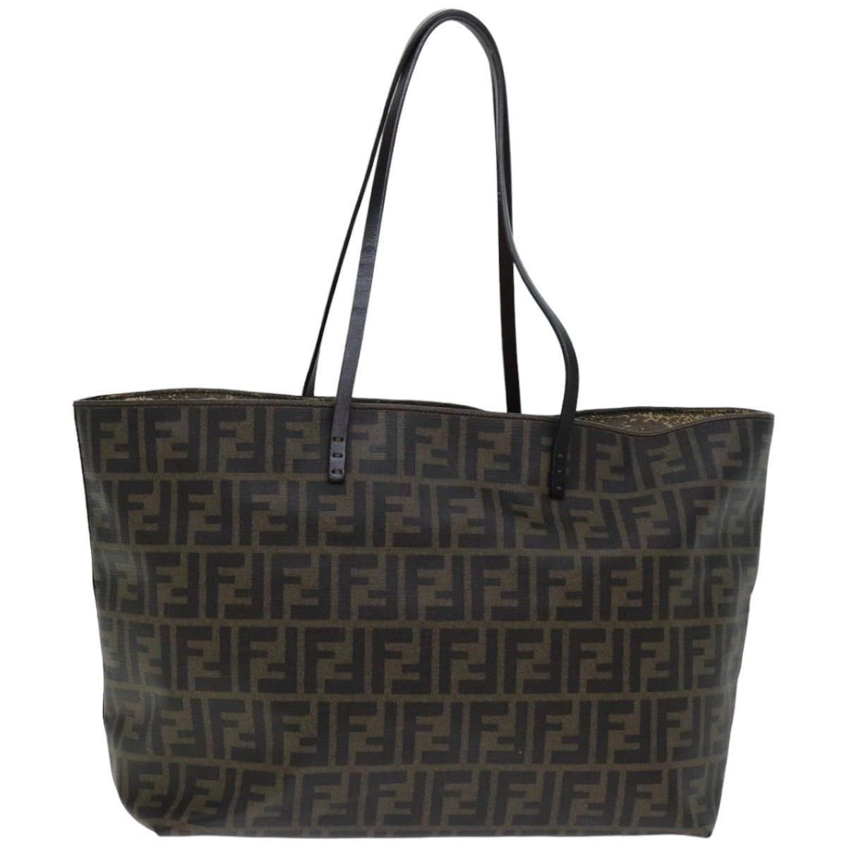 FENDI Zucca Canvas Tote Bag Black Brown 76812