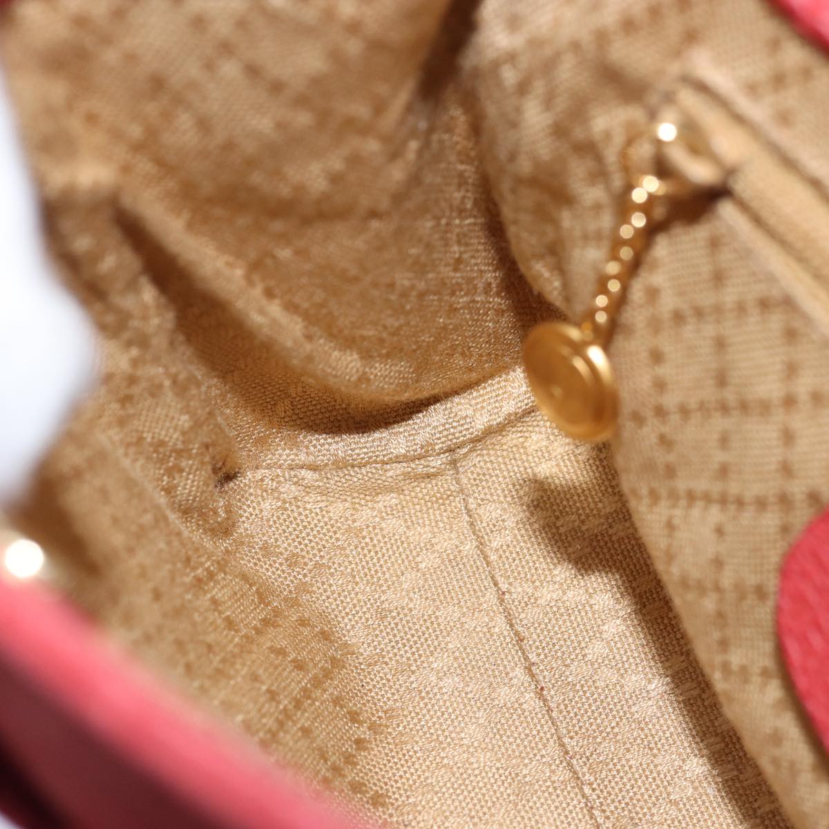 GUCCI Bamboo Hand Bag Suede 2way Red 007 123 0238 76831