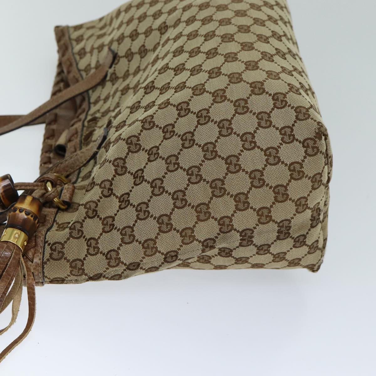 GUCCI GG Canvas Tote Bag Beige 218780 76843