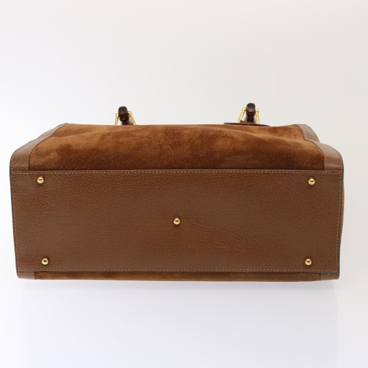 GUCCI Bamboo Tote Bag Suede Leather Brown 002 853 0260 76848