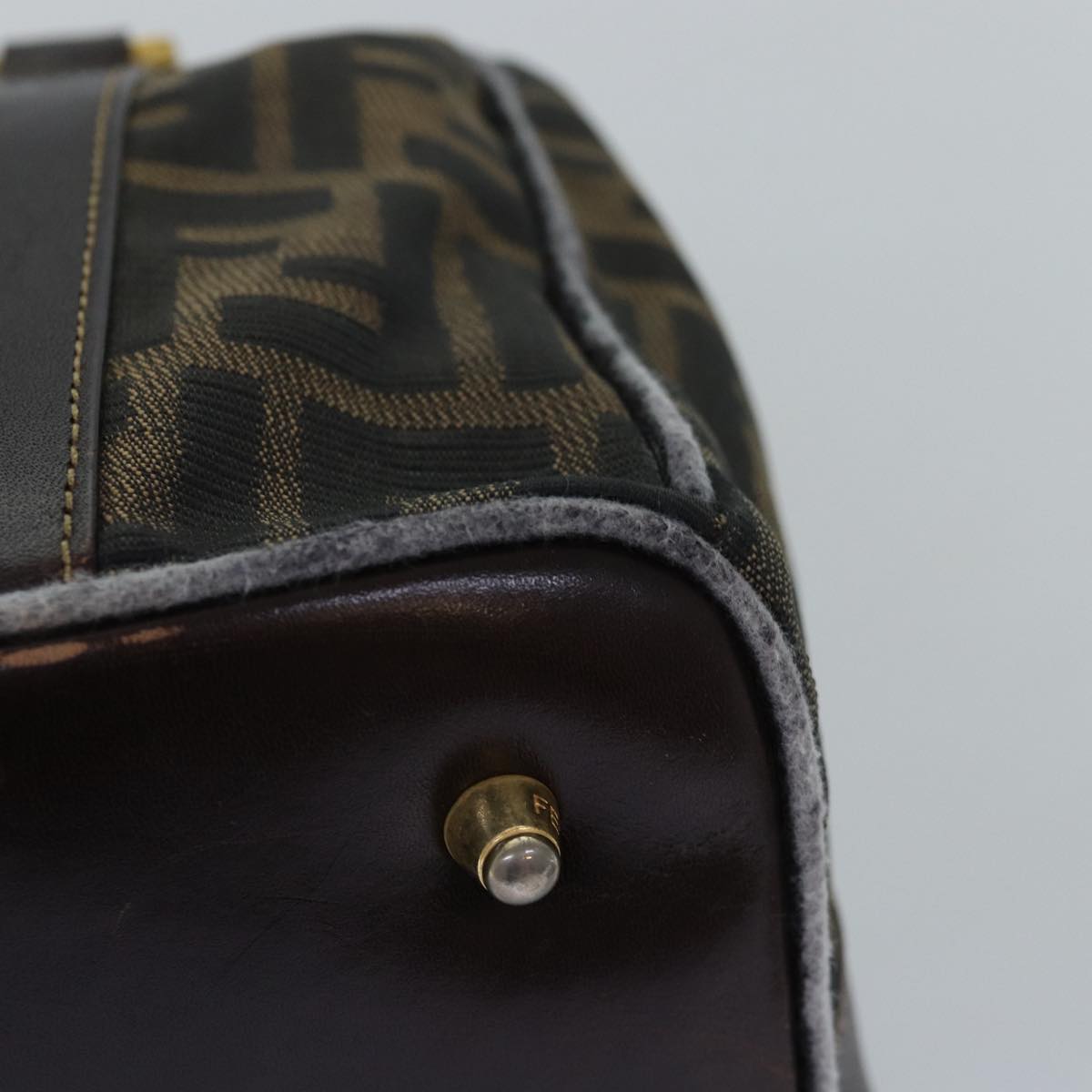 FENDI Zucca Canvas Hand Bag 2way Brown Black 76858