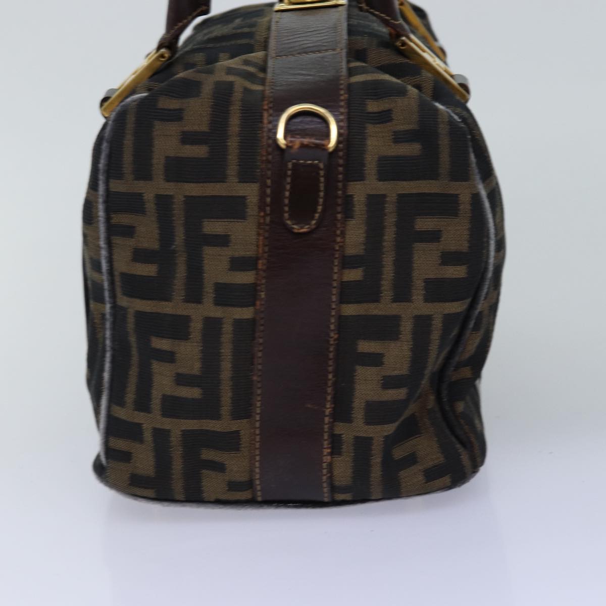 FENDI Zucca Canvas Hand Bag 2way Brown Black 76858