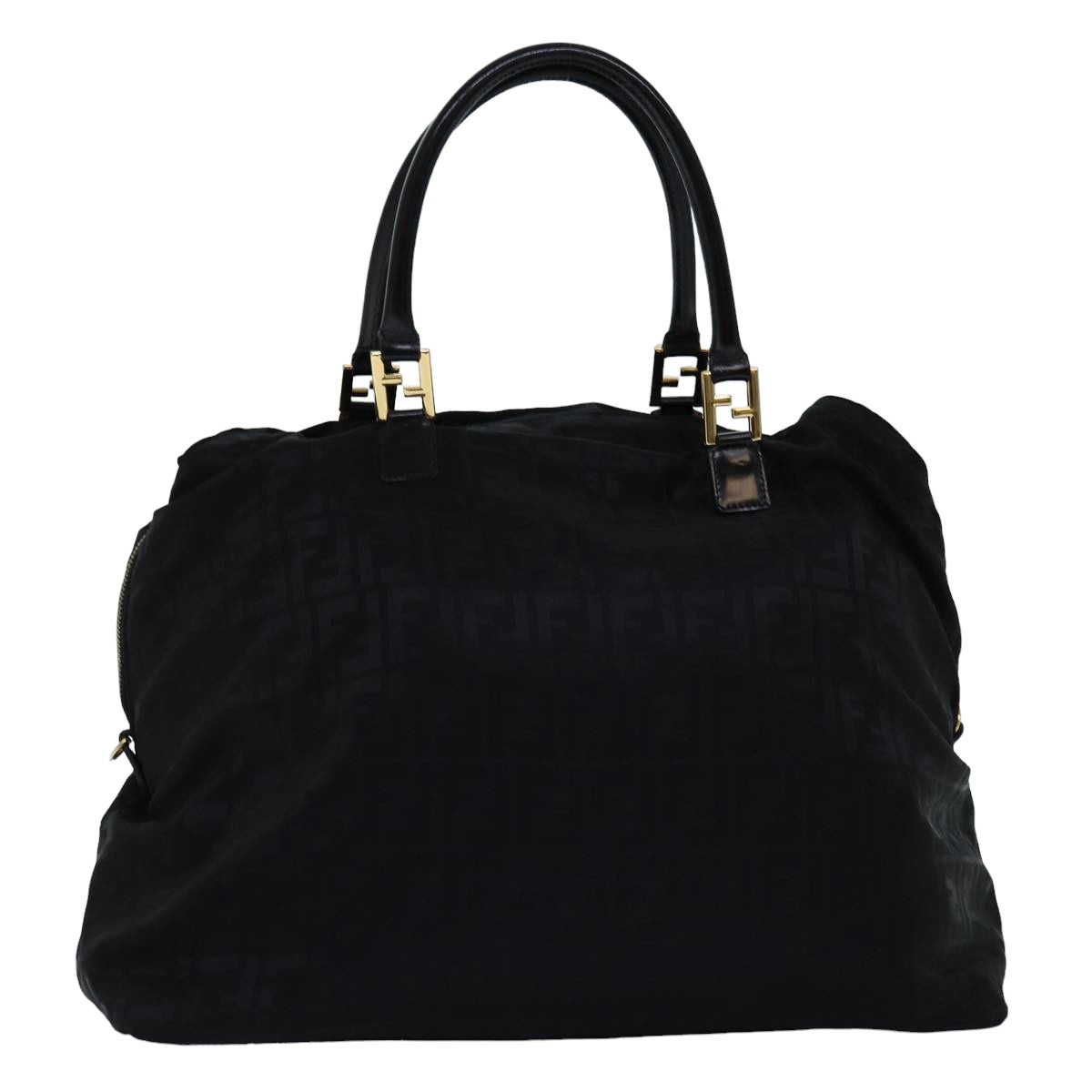 FENDI Zucca Canvas Hand Bag Black Brown 76859
