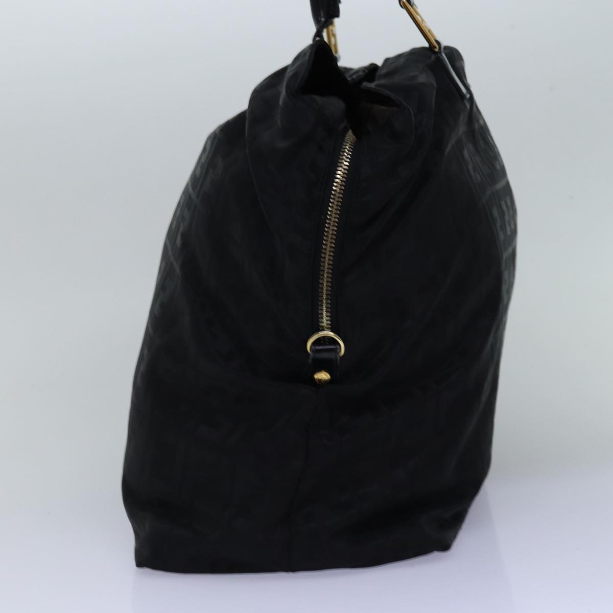 FENDI Zucca Canvas Hand Bag Black Brown 76859