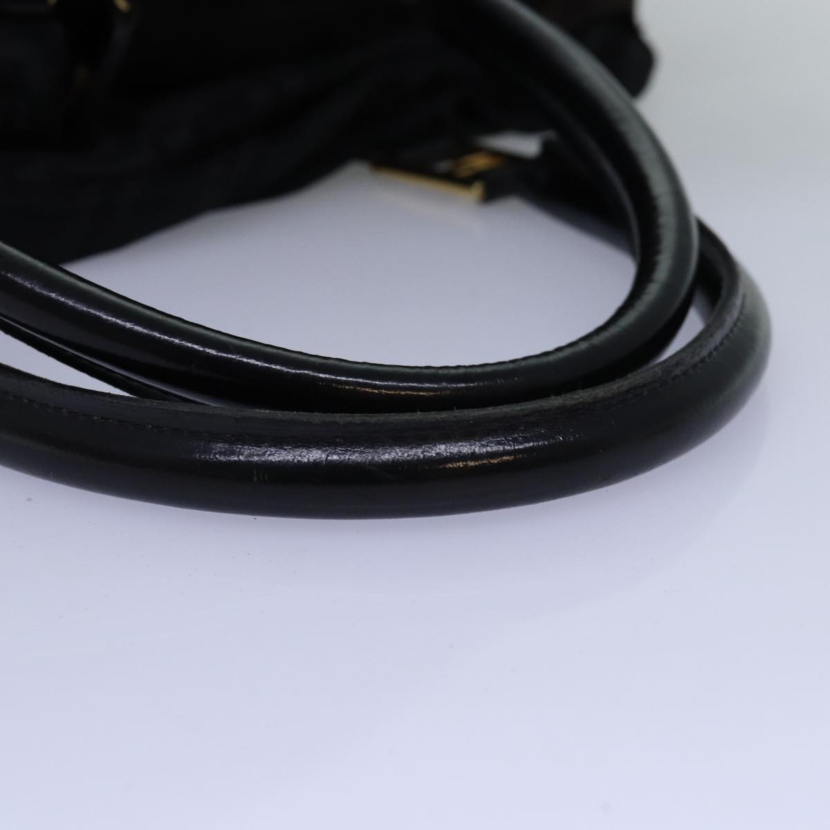 FENDI Zucca Canvas Hand Bag Black Brown 76859