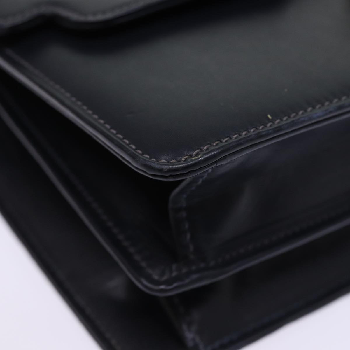 GUCCI Hand Bag Leather Navy 76886