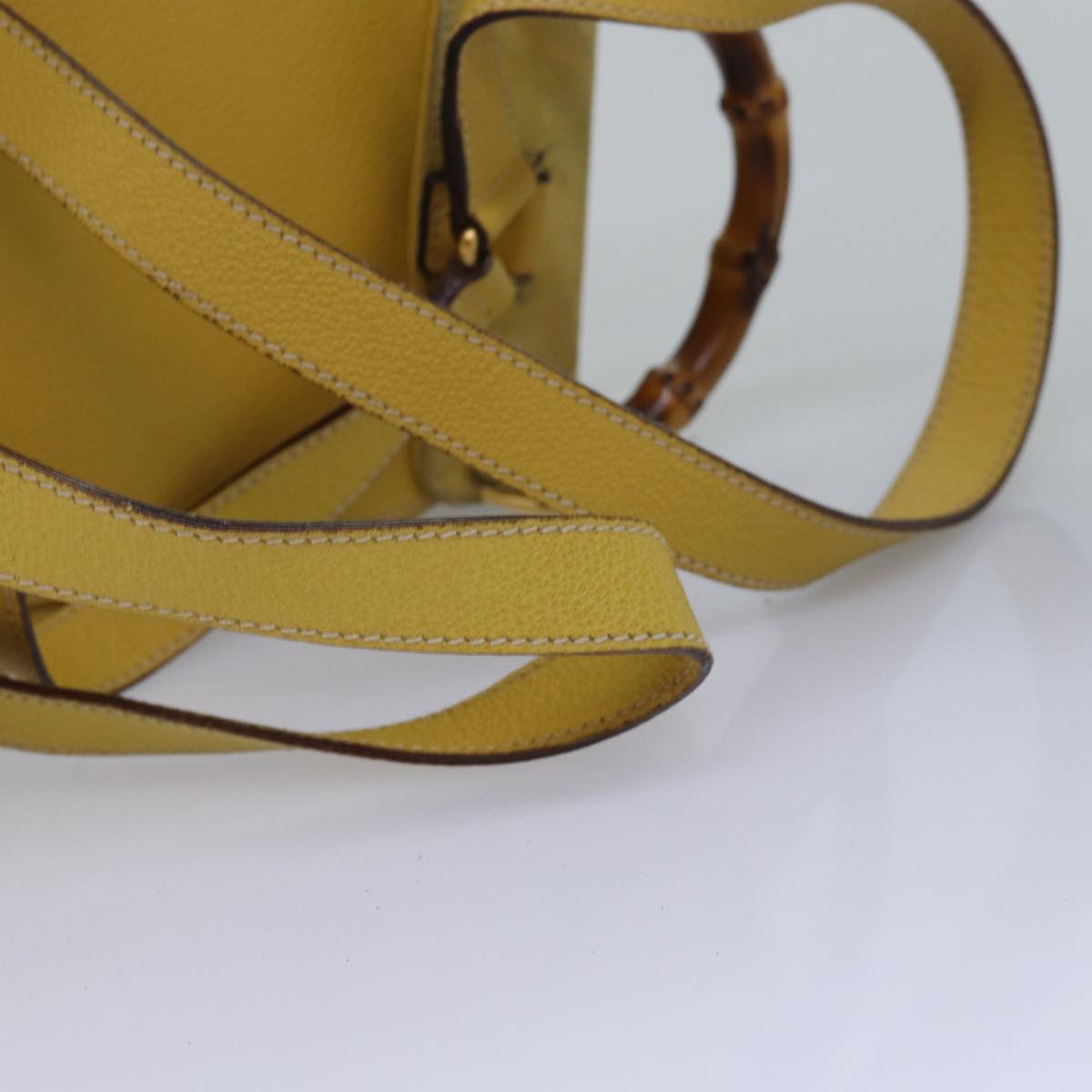 GUCCI Bamboo Backpack Suede Leather Yellow 003 2058 0030 76895