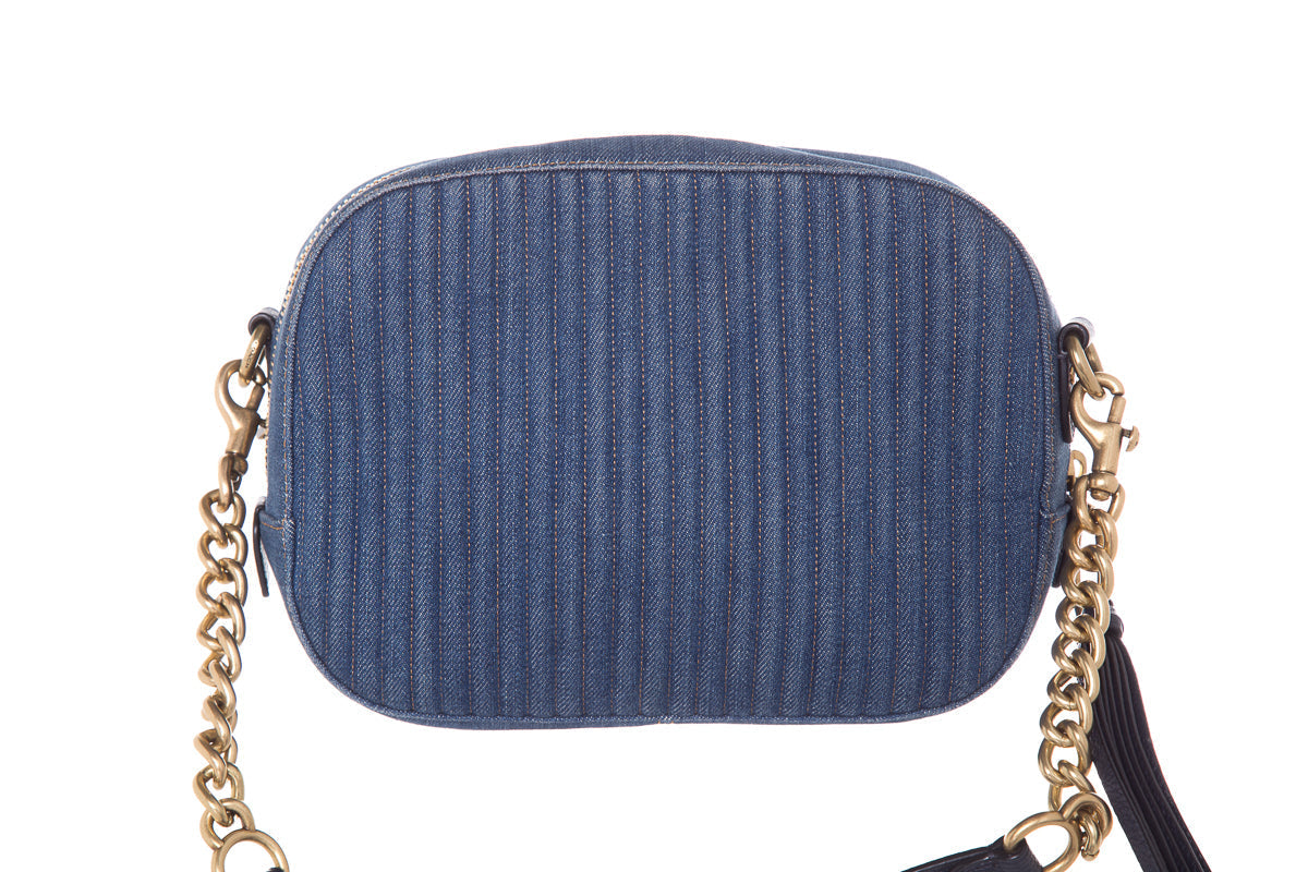 Coach Denim Studded Camera Cross-Body