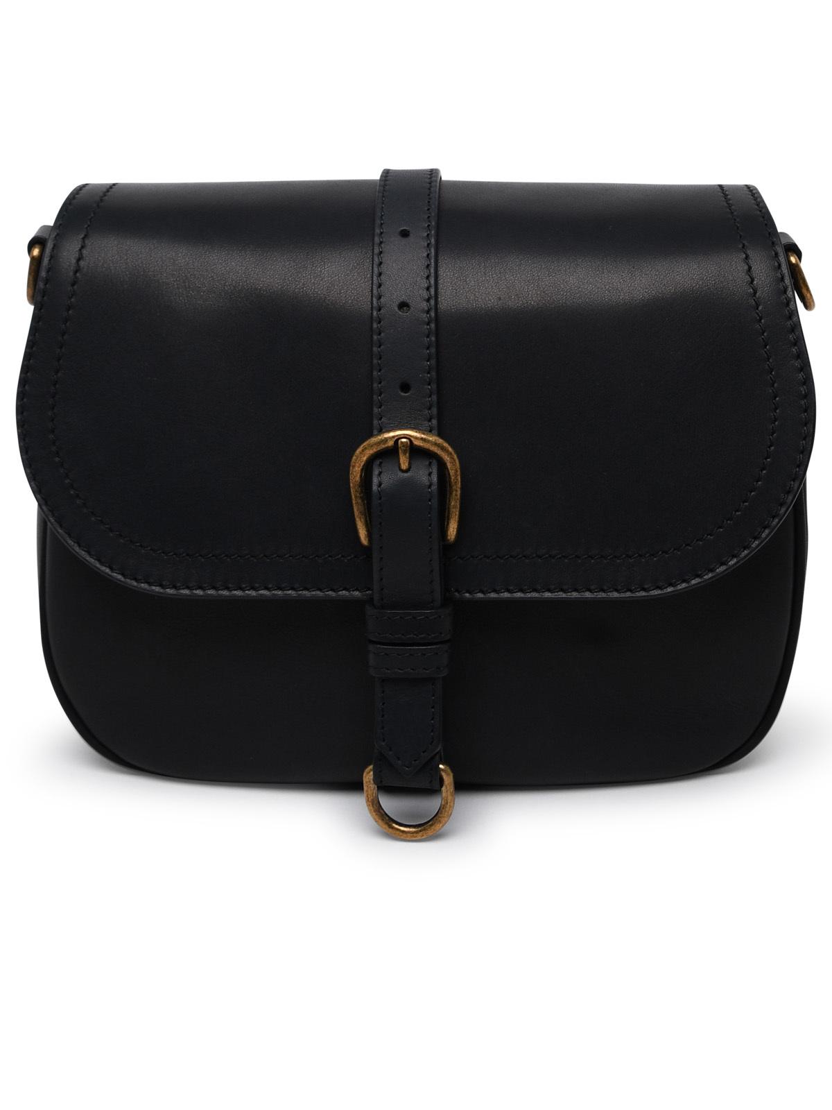 Golden Goose Black Leather Sally Midi Bag Woman
