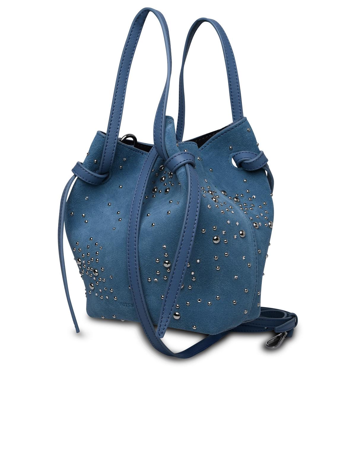 Yuzefi Light Blue Suede Bag Woman