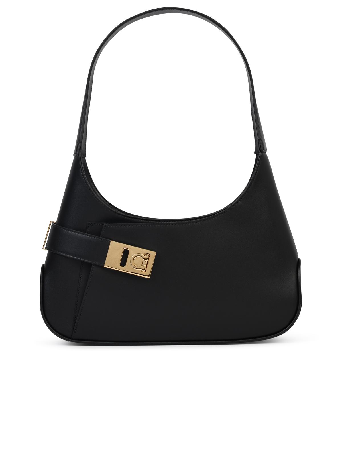 Salvatore Ferragamo 'Hobo' Black Smooth Calf Leather Bag Woman