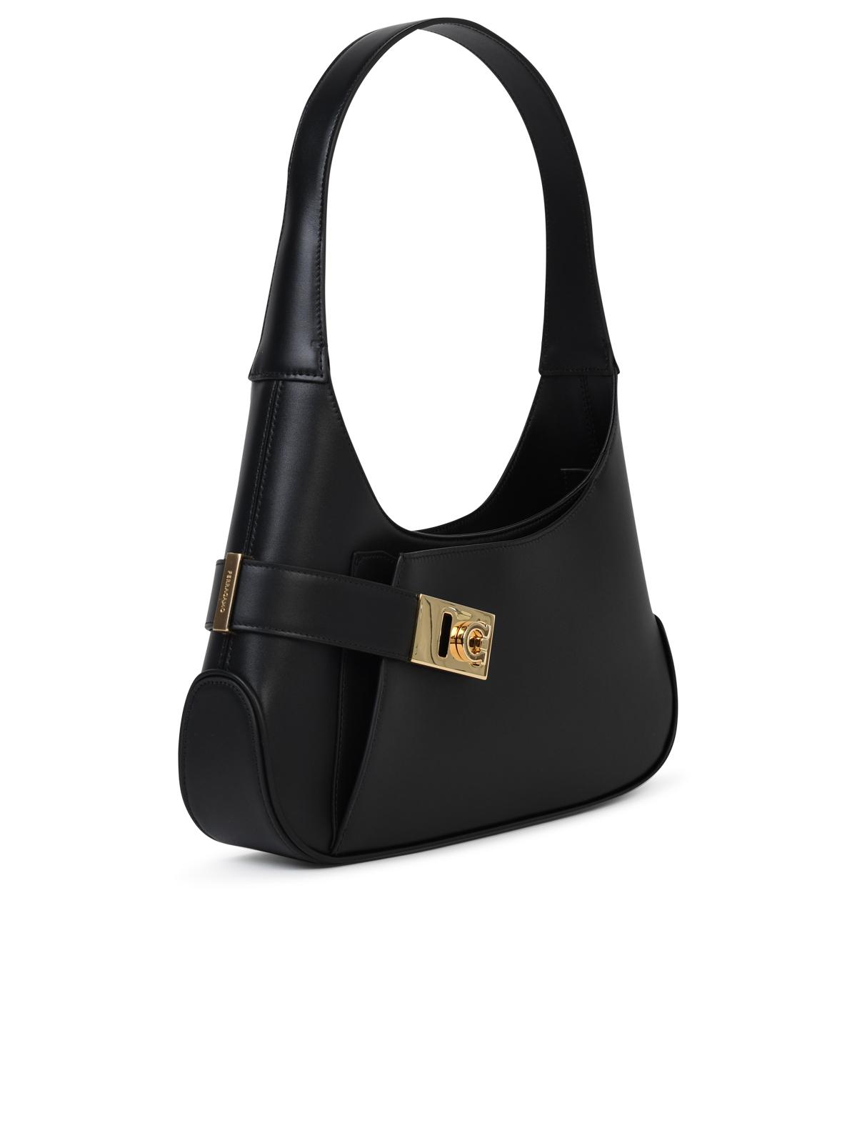 Salvatore Ferragamo 'Hobo' Black Smooth Calf Leather Bag Woman