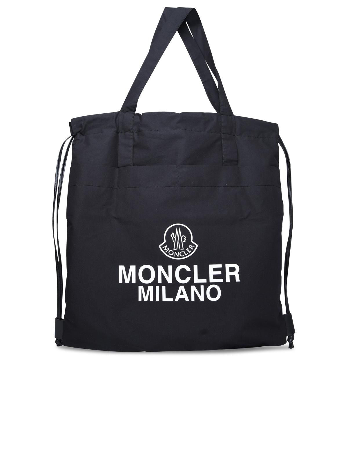 Moncler Black Cotton Blend Tote Bag Man