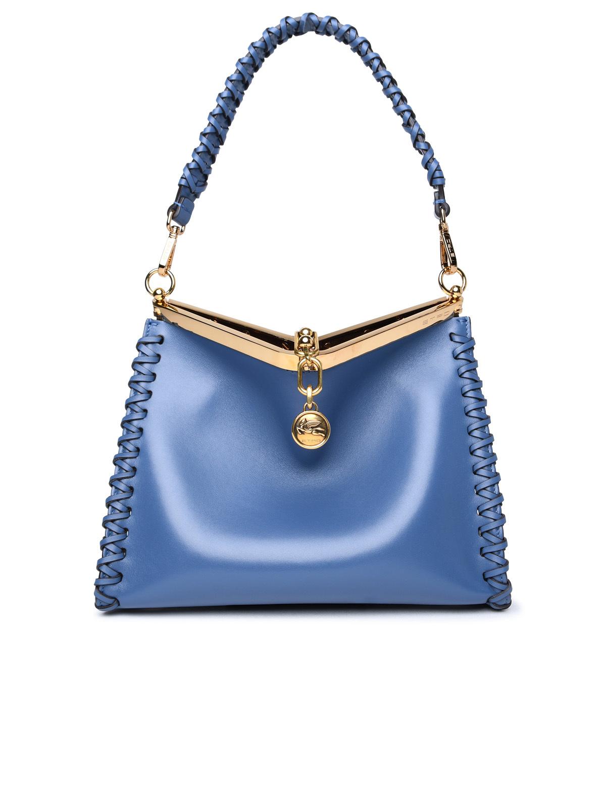 Etro Medium 'Vela' Blue Leather Bag Woman