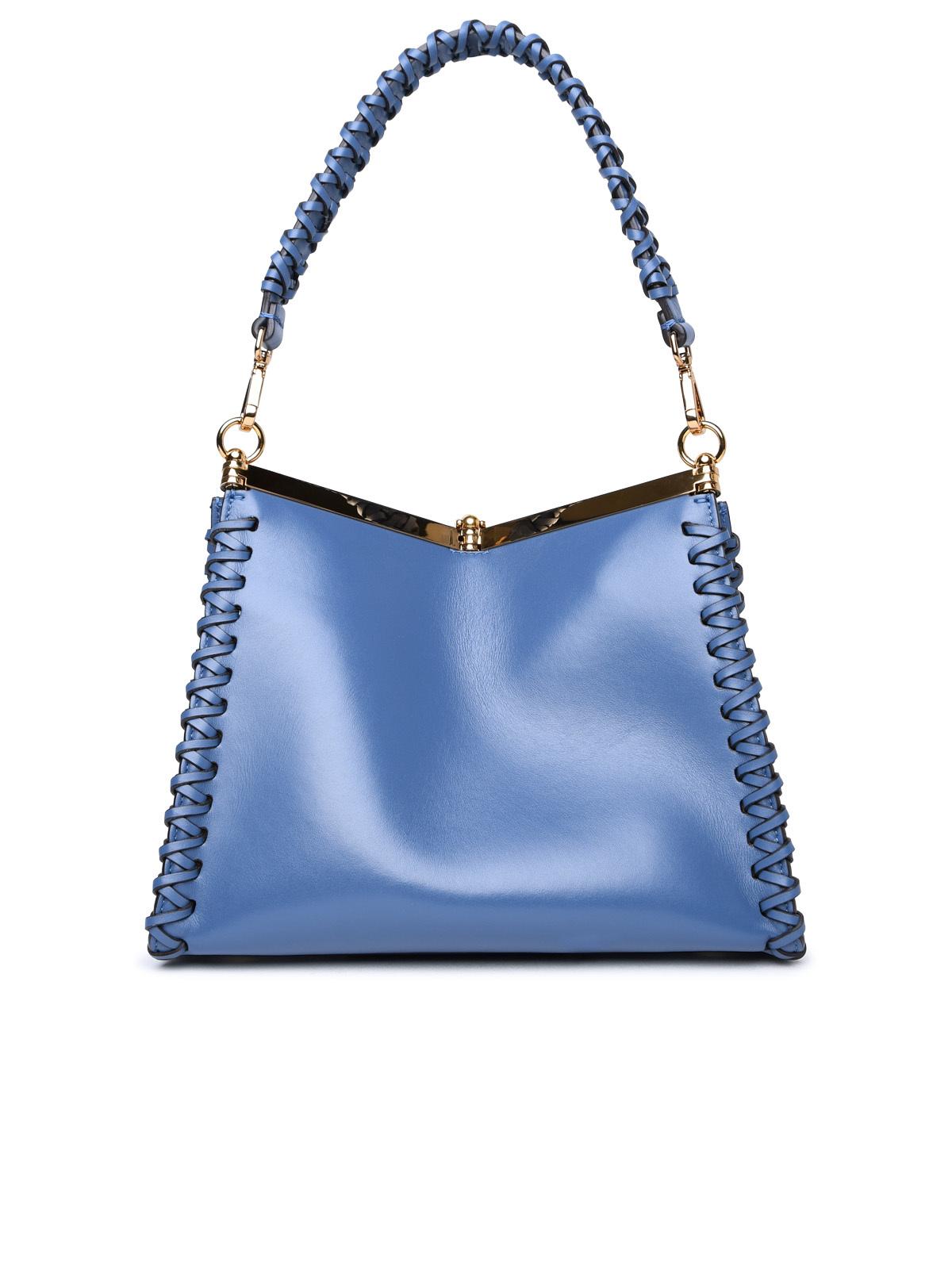 Etro Medium 'Vela' Blue Leather Bag Woman