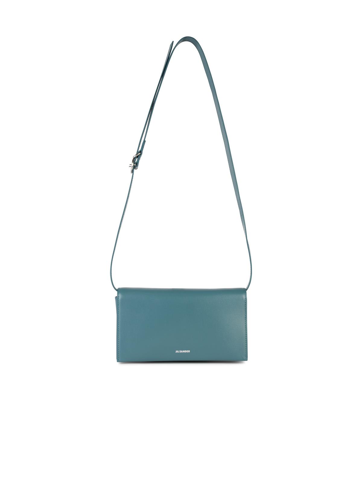 Jil Sander 'All Day Buckle' Blue Leather Bag Woman